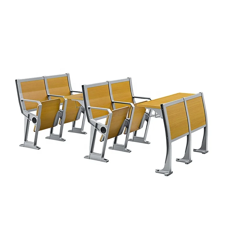 Unique College Desk Set, Cheap Metal Folding College Student Chairs, University Furniture Desk