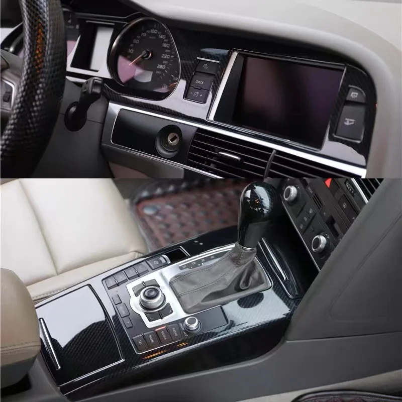 Для Audi A6 C6 2005 2006-2011 салона автомобиля из красного дерева полная внутренняя центральная консоль панель переключения передач