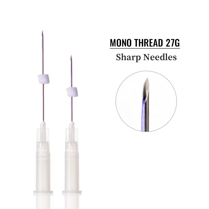 Wholesale face lifting medical skin tightening hilos smooth mono 27G 50mm sharp needle PDO thread