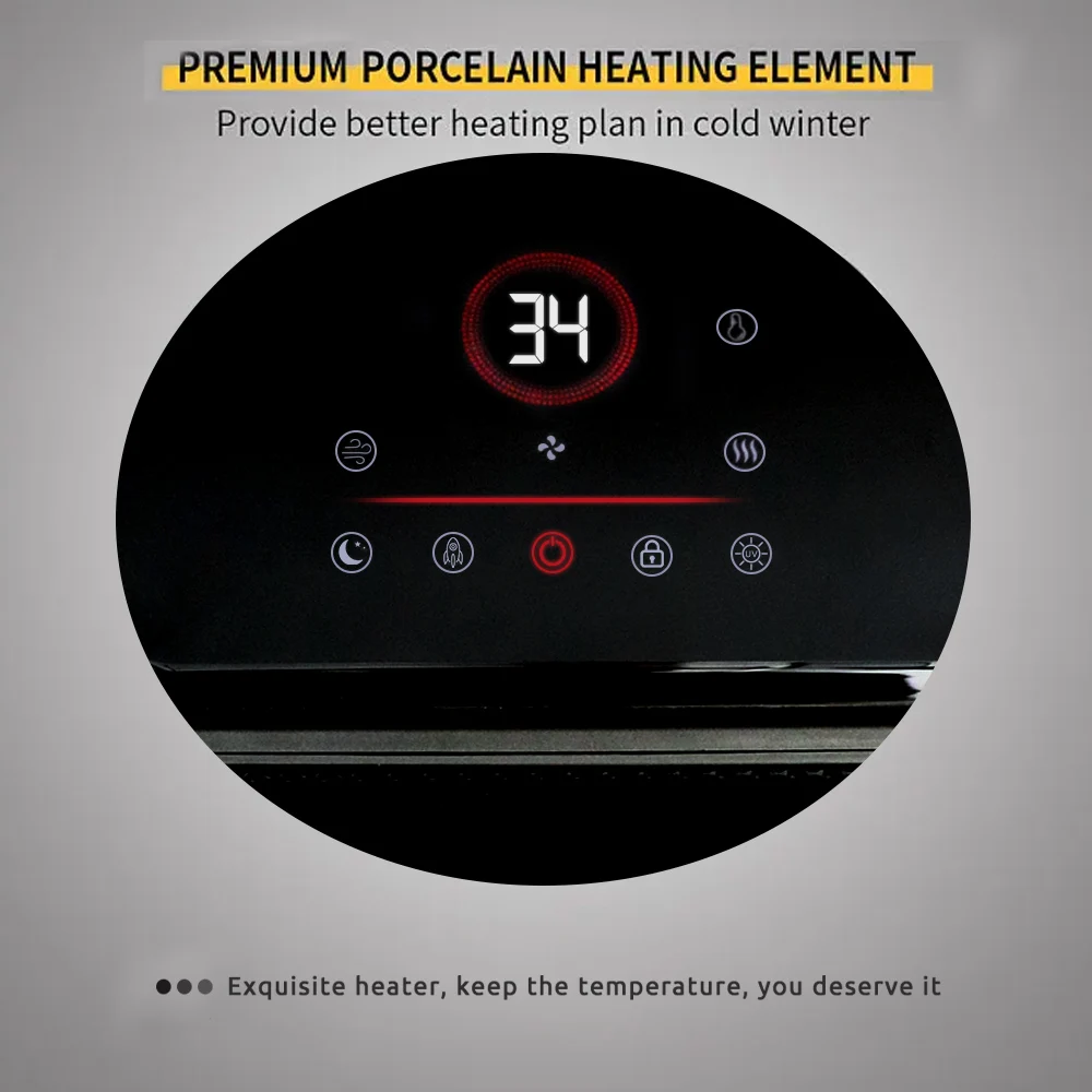 Space Heaters for Indoor Use Portable fan Heater 1500W PTC Electric Heater with remote Thermostat Fast Safe