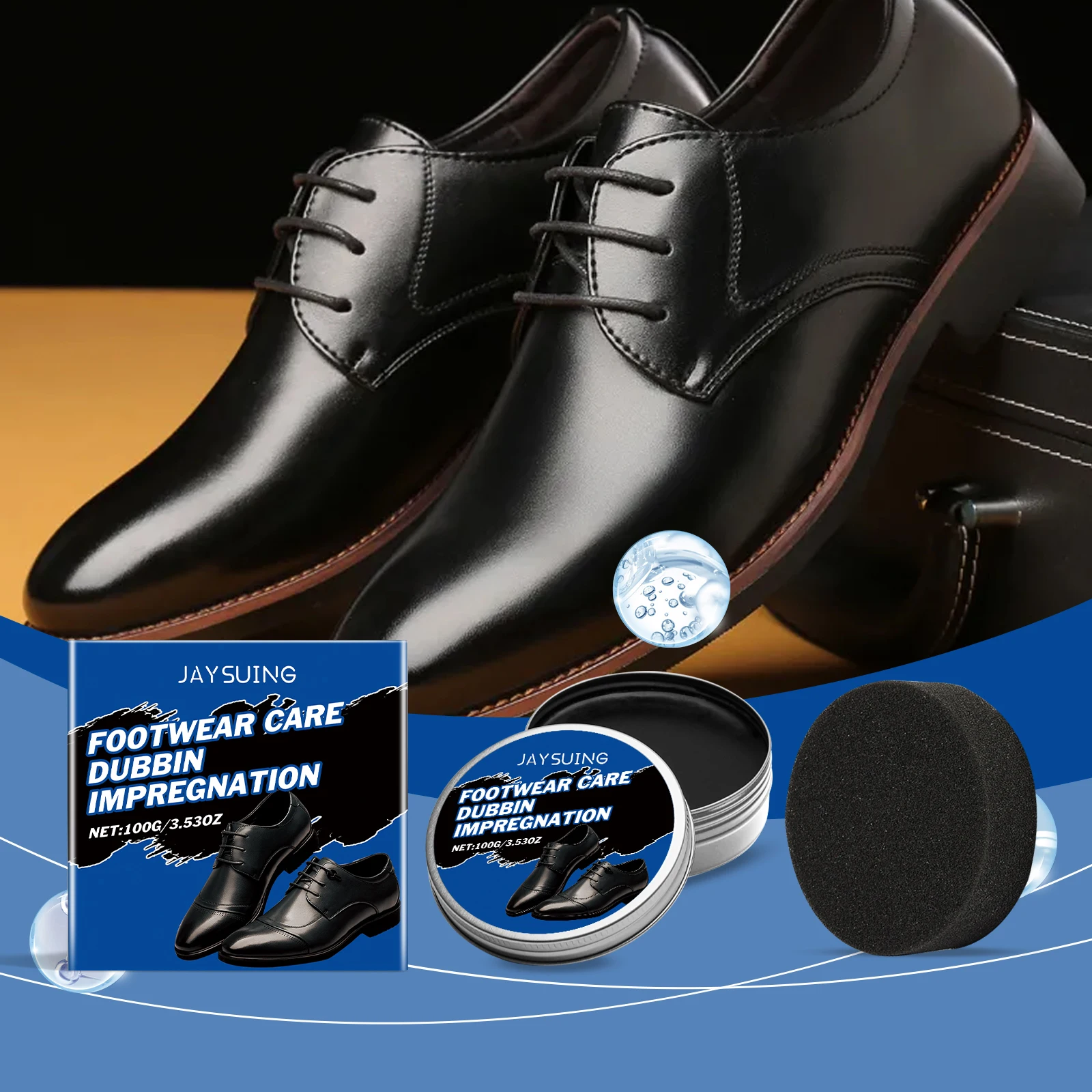 Jaysuing Leather Care Restoring Leather Shoe Care Kit Organic Wax Leather Shoe Cream