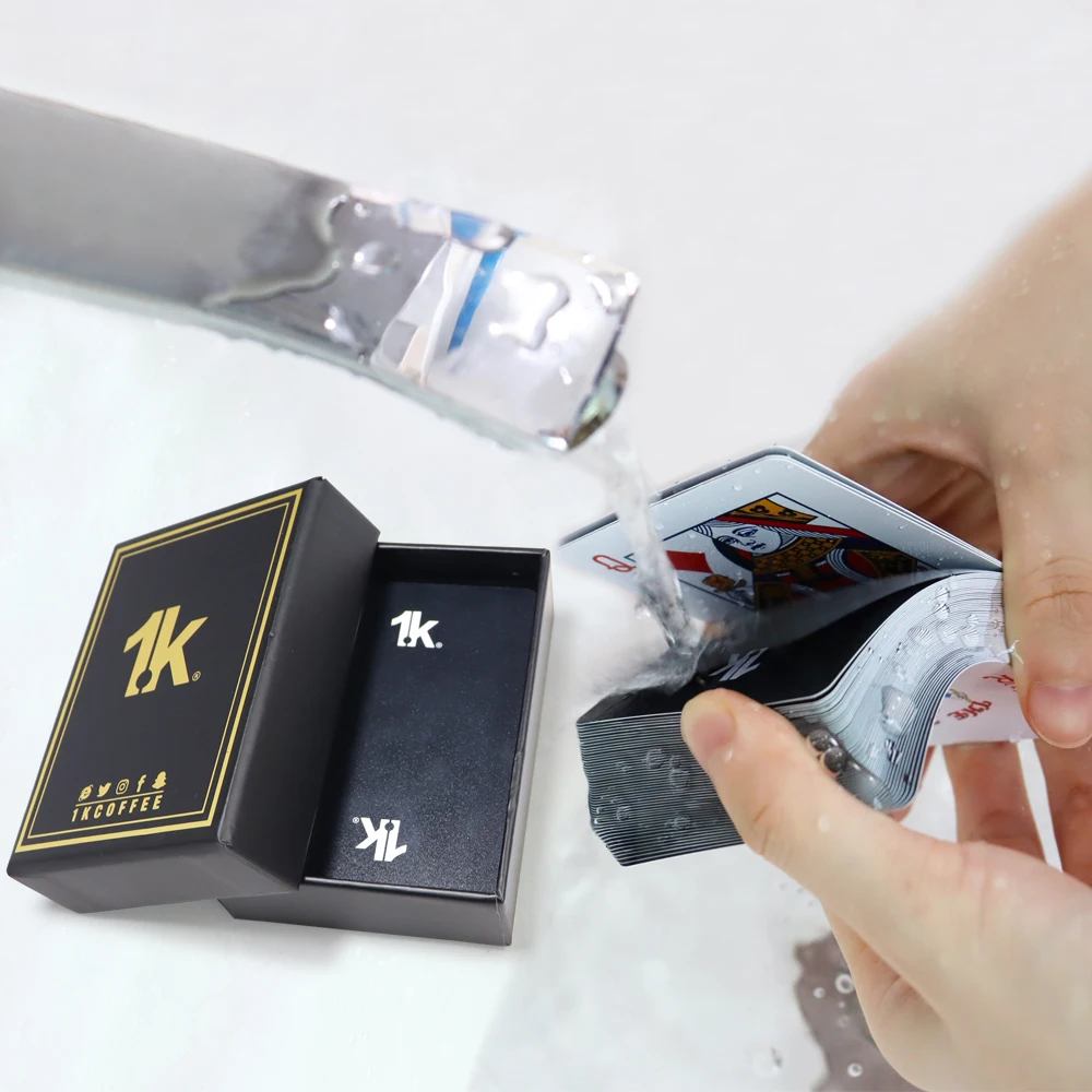 Wholesale 100% pvc waterproof poker card deck plastic magic show durable playing cards both sides custom playing cards