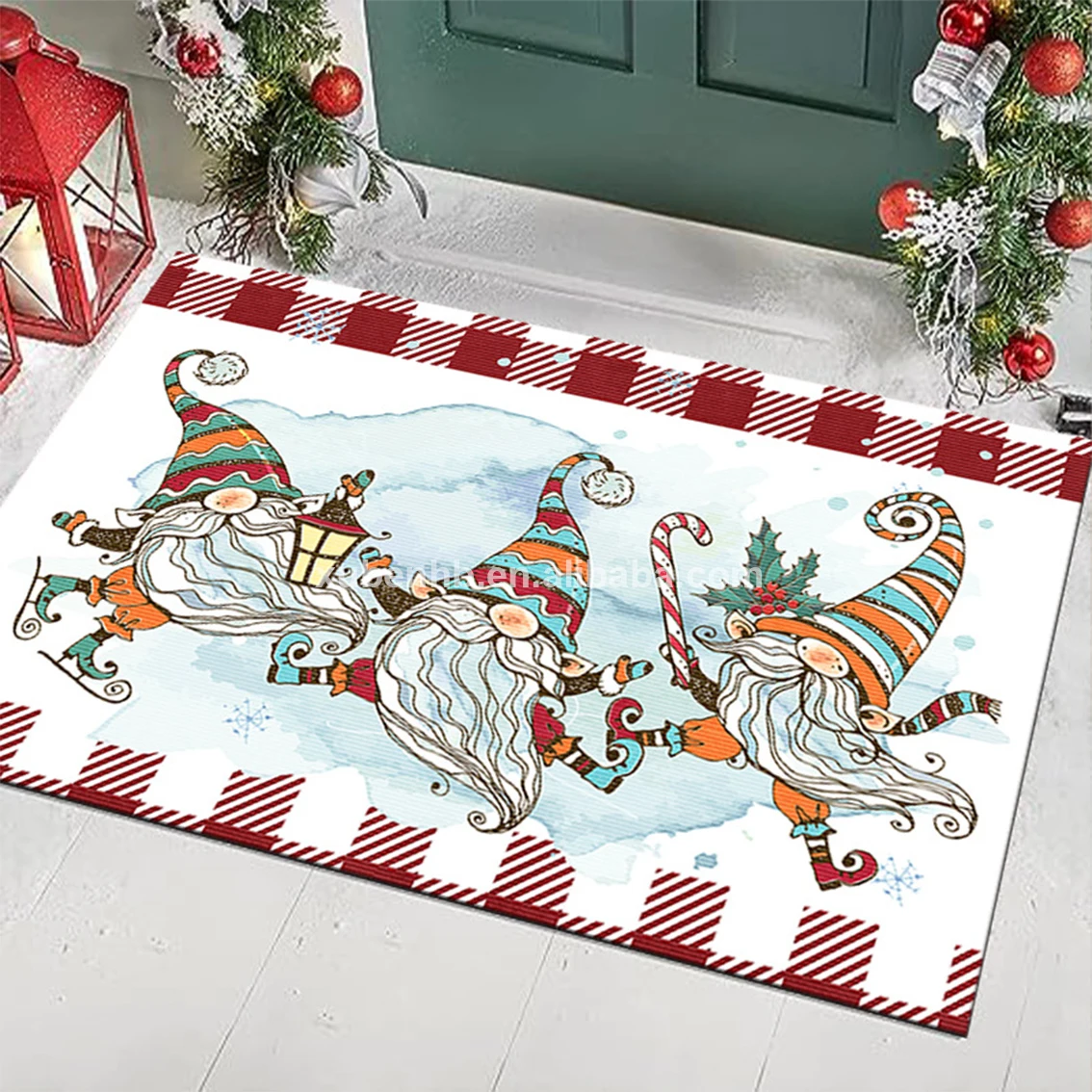 door mat christmas Custom christmas tree rug carpet circle winter cartoon floor mat kids room rug christmas outdoor carpet