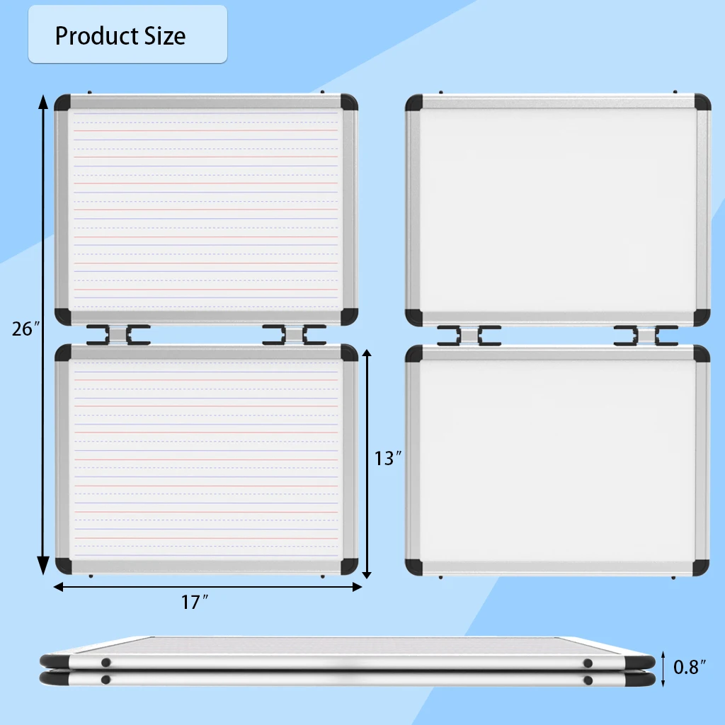 Custom Logo School And Office Supply Foldable Magnetic Dry Erase Easel Board Small 4 Sided Desktop Whiteboard