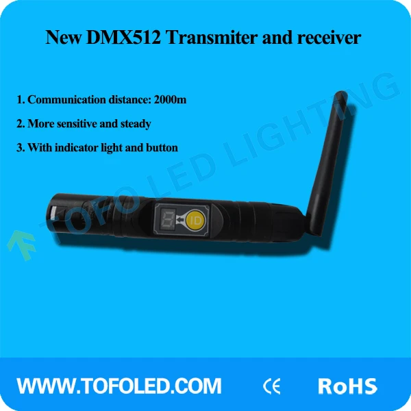 Беспроводной DMX512 2,4G цифровой трубчатый XLR передатчик и приемник с ЖК-дисплеем
