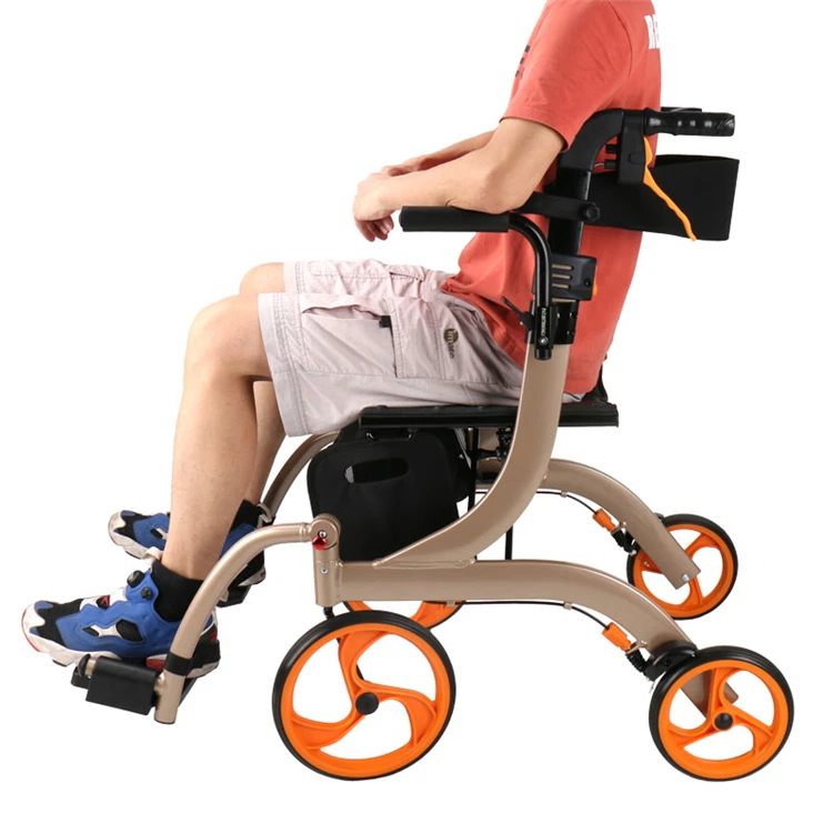  Велосипед/детскй 4-колесный складной rollator Уокер самокат с сиденьем для инвалидов пожилых взрослых вспомогательные приспособления
