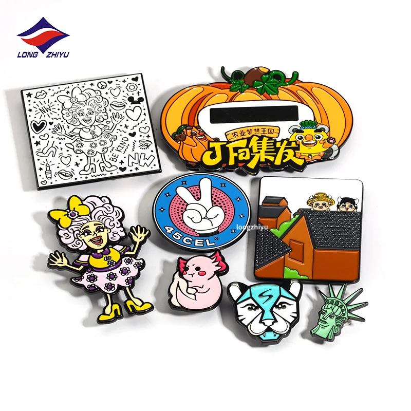 Longzhiyu 17 years metal craft manufacturer custom soft hard enamel pins wholesale anime character metal logo pins lapel