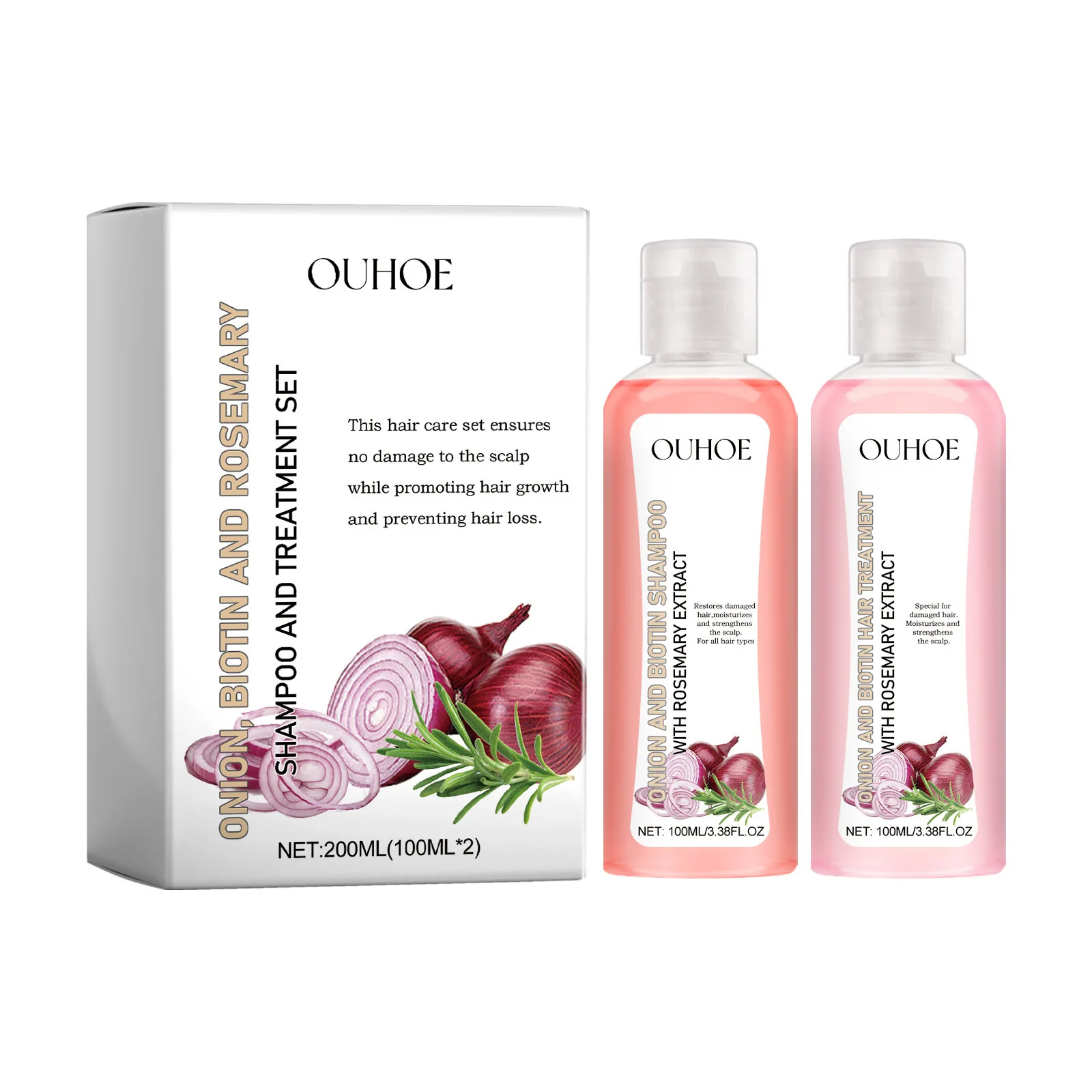 OEM Onion Biotin Rosemary Shampoo Care Set Free Hydroxybenzoate Silicone Shampoo Conditioner for All Hair Type Hair Care Shampoo