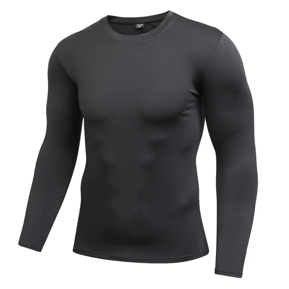 Men Long Sleeve Sports Compression Basketball Football Tops Tight T Shirts