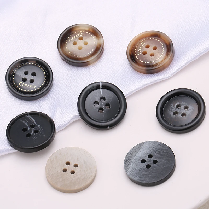 Wholesale Retro 4 Hole Resin Button Coat Sweater Shirt Fancy Round Buttons