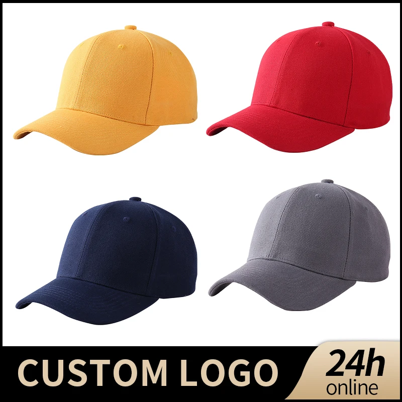 Wholesale Unisex Adjustable Cotton High Quality Customized 6 Panel Fitted Plain Baseball Cap Hats with Custom embroidery logo