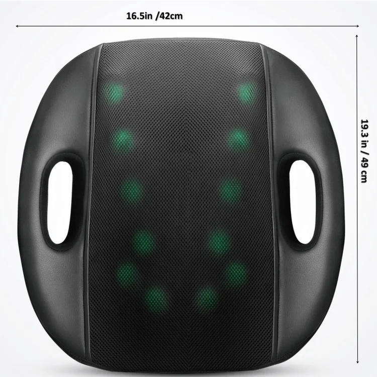 12 deep-kneading Shiatsu massage nodes with heating massage cushion pillow massager