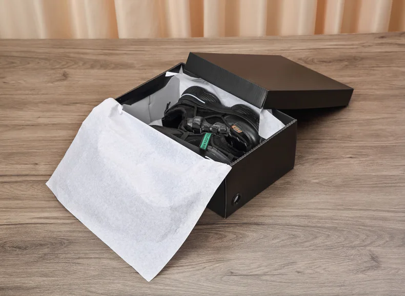 Custom Logo Folding Kraft Paper Packaging Empty Cardboard Shoes Box Square Storage Box for Sneakers Boots