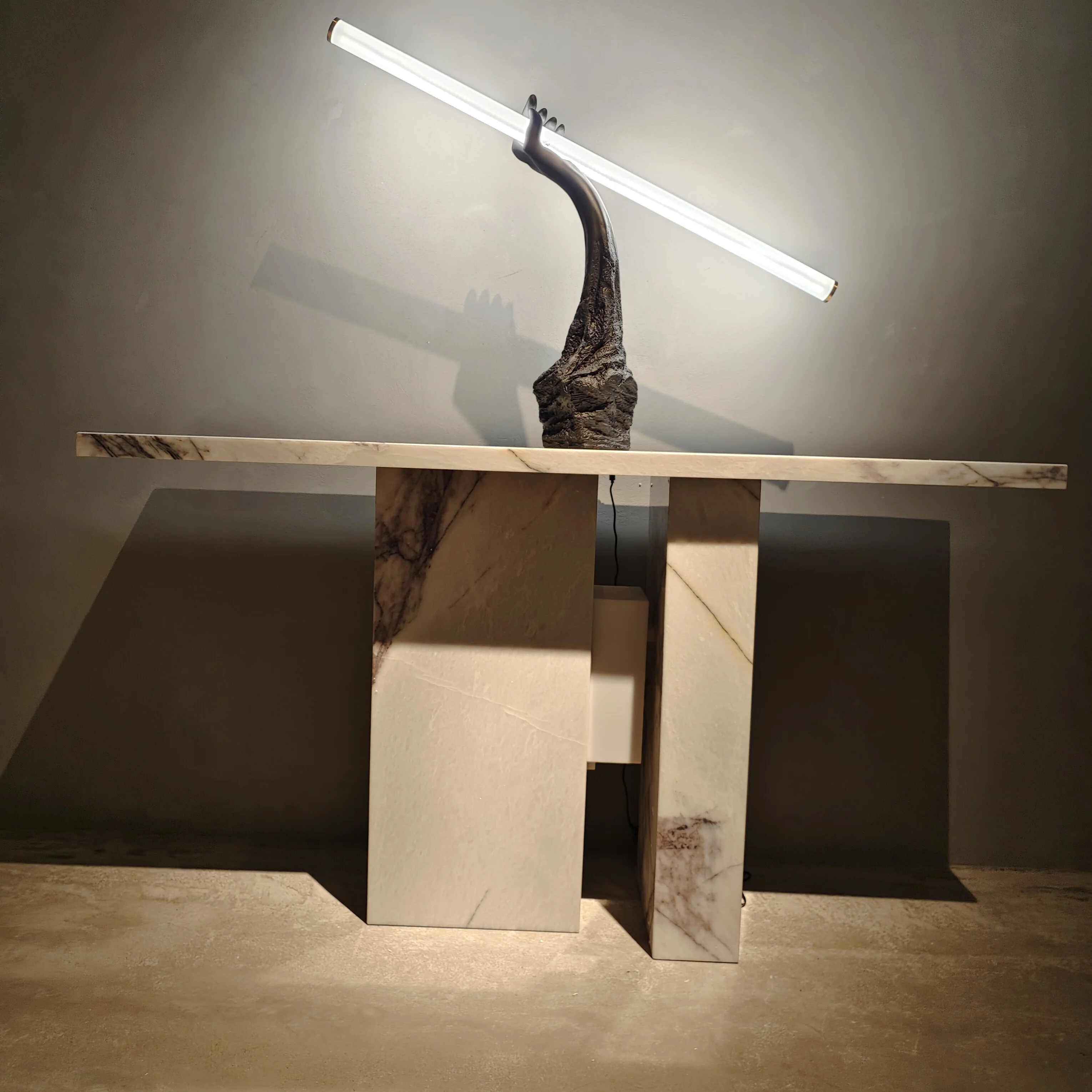 Hallway rectangular design led insert marble console table 150 cm more marble colors available console table for living room