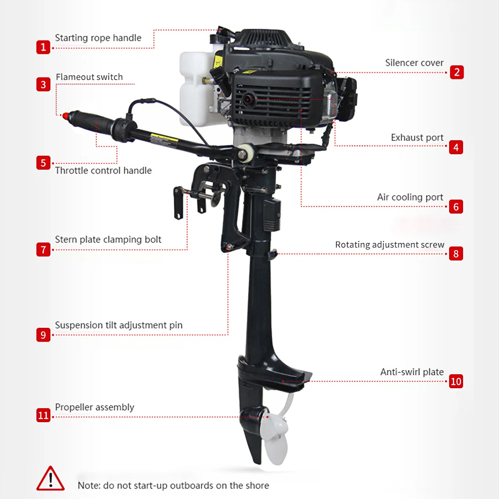 
Four-stroke 4.0 HP Outboard Engine Propeller Ship Hook Engine Marine Engine 