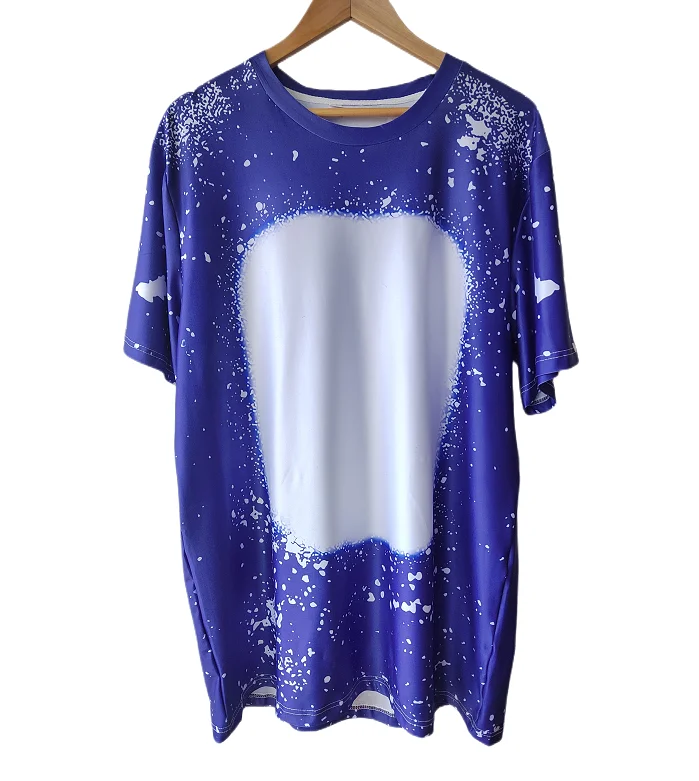 Custom USA size heat transfer 100% polyester pattern shirts unisex faux bleached blank sublimation t-shirts for adult and kids