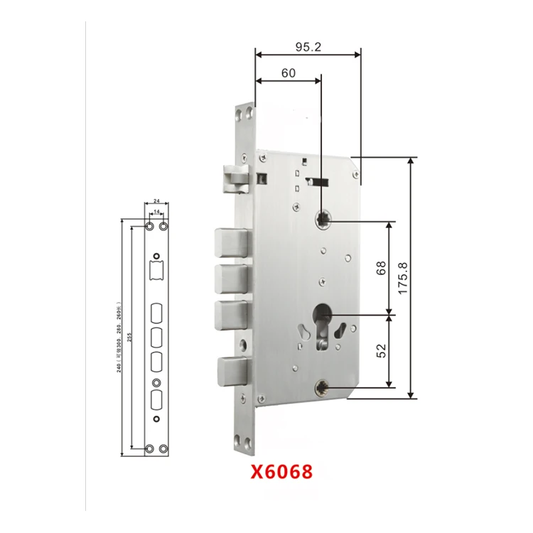 60*68 мм (22*240) замок врезной