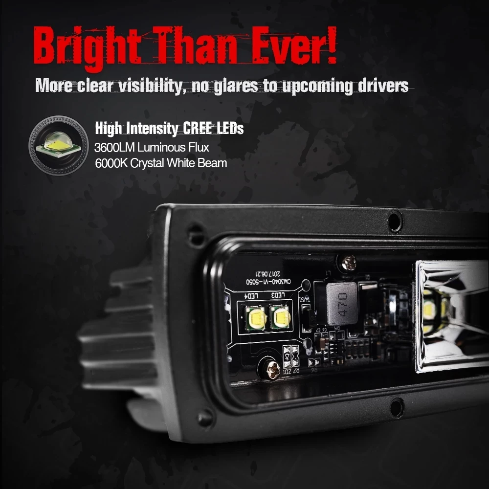 Flush Mount 40W Led Pods Work Light Bar for 4X4 Off-road SUV UTV Boat Motorcycle