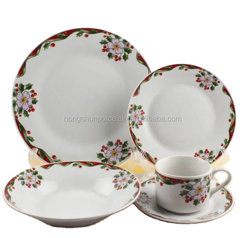 20pcs dubai wholesale market dinnerware sets , gold rim dinnerware