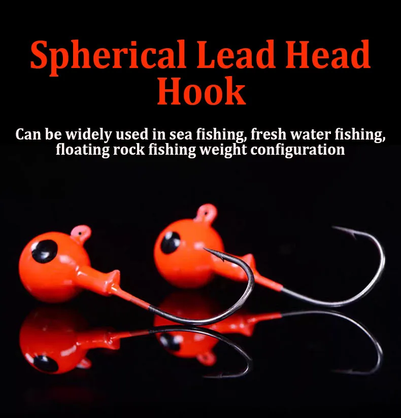 LUTAC Fishing Hook 10g/14g High Carbon Steel Material Fishing gang attachment Mixed Soft Bait General use of Spherical Lead Hook