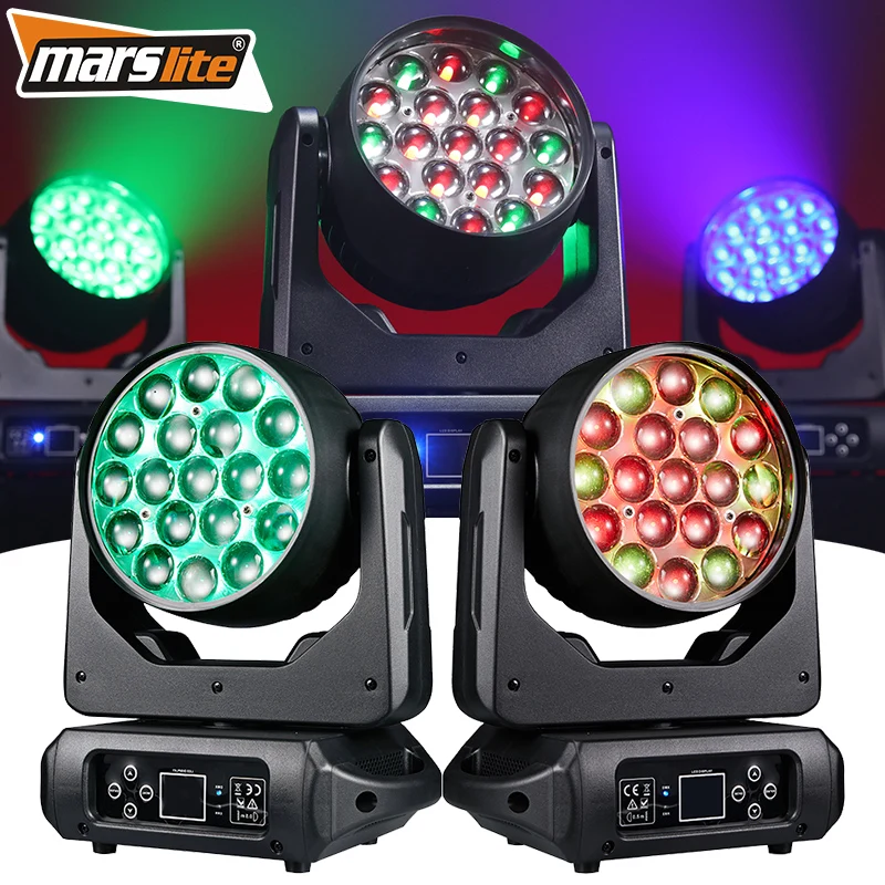 Marslite Wash LED 19X15 Moving Head Light RGBW 4in1 Stage Light 19x15w Zoom Wash Moving Head DJ Light