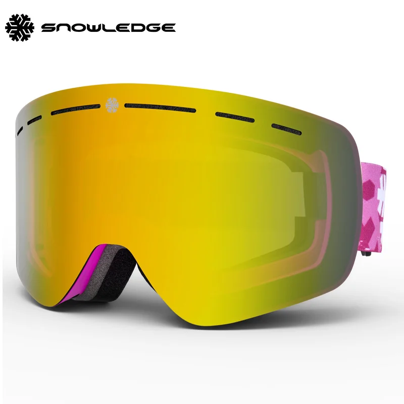 Snowledge 108A private label ski goggles frameless snow goggles OEM custom logo snow goggle manufacturer