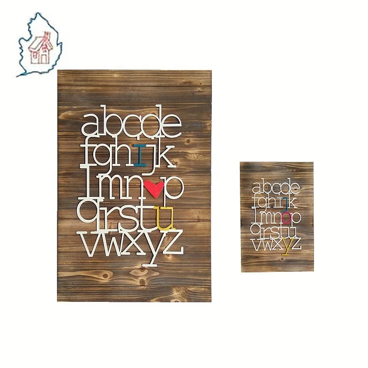 
Wooden Wall Retro Antique Pallet Slat Inspirational Plaque with quotes 