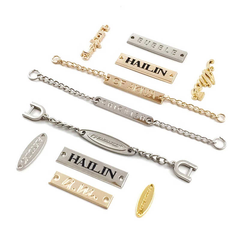 Custom Metal Tag  Zinc Alloy label brand name plate for clothing