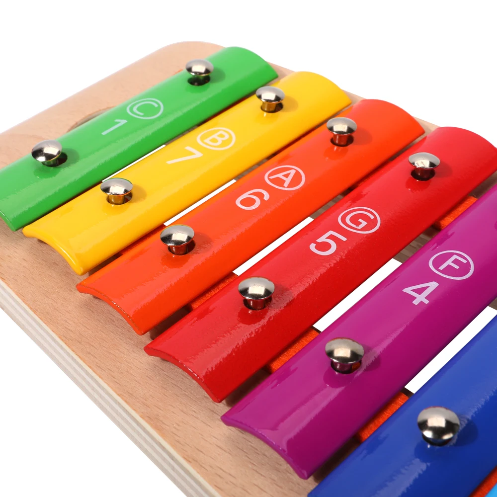 2023 Early Education Rainbow Musical Instrument Preschool Wood Metal Xylophone Gift Toy For Kids