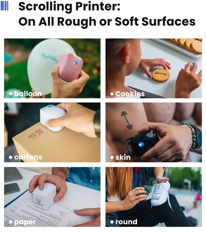 Portable 3D scanner combo Mobile Mini Handheld Logo Printer WIFI USB Android Ink Cartridge Printer Tattoo Printer