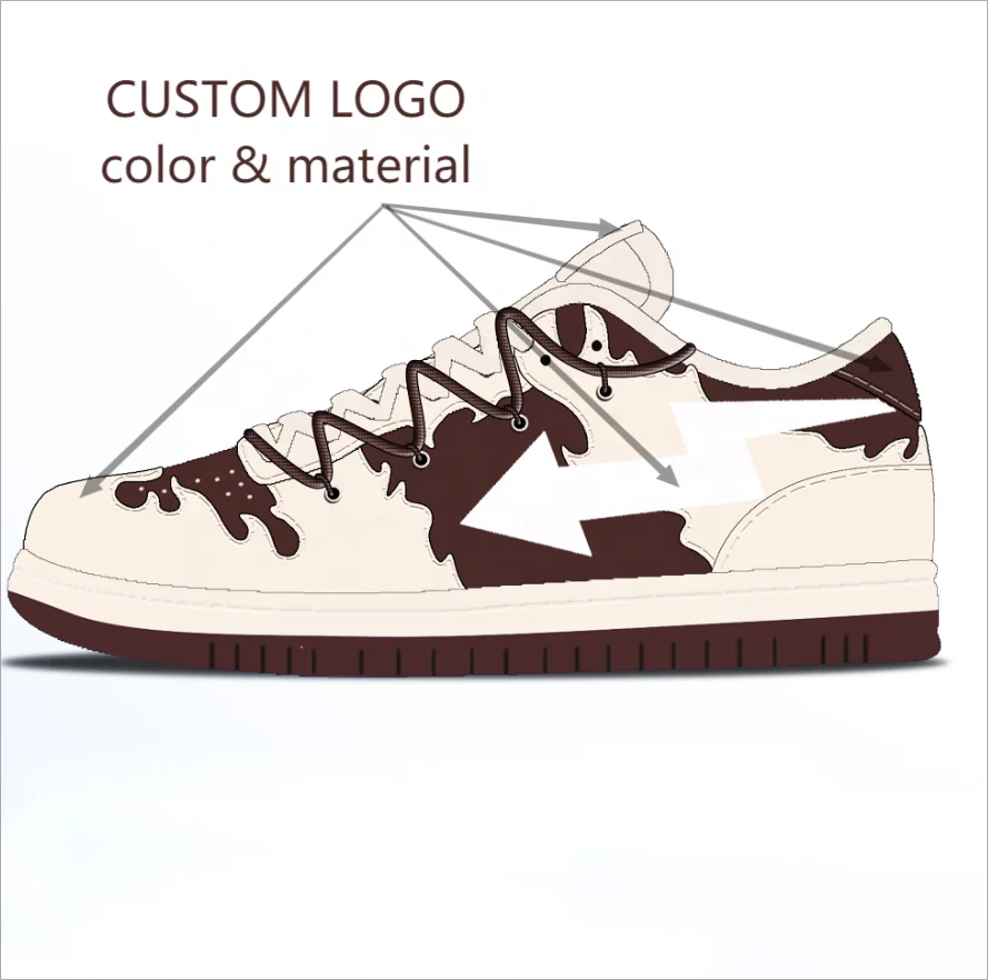 Original Customize Logo Men Blank Skateboard Manufacturer Basketball Custom SB Dunkes Low High Cut Casual Leather Sneakers Shoes