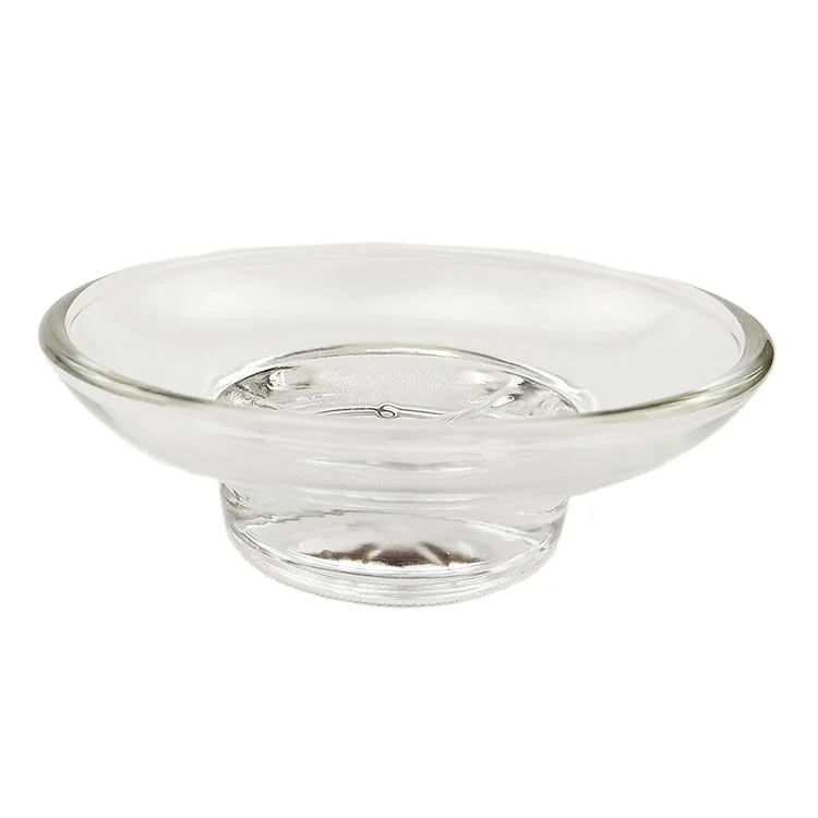 Bathroom Toiletries Round Shape Container Art Deco Style Soap Glass Dish