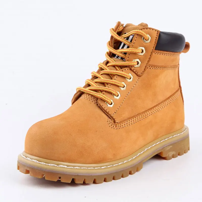 Желтая обувь Goodyear Welt nu buck кожаная резиновая подошва со стальным носком защитная для мужчин строительные работы