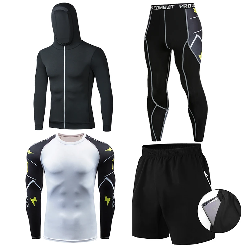 custom print colorful trousers short pant cycling jersey long sleeves t-shirt zip coat four piece suit bike  gym fitness sets