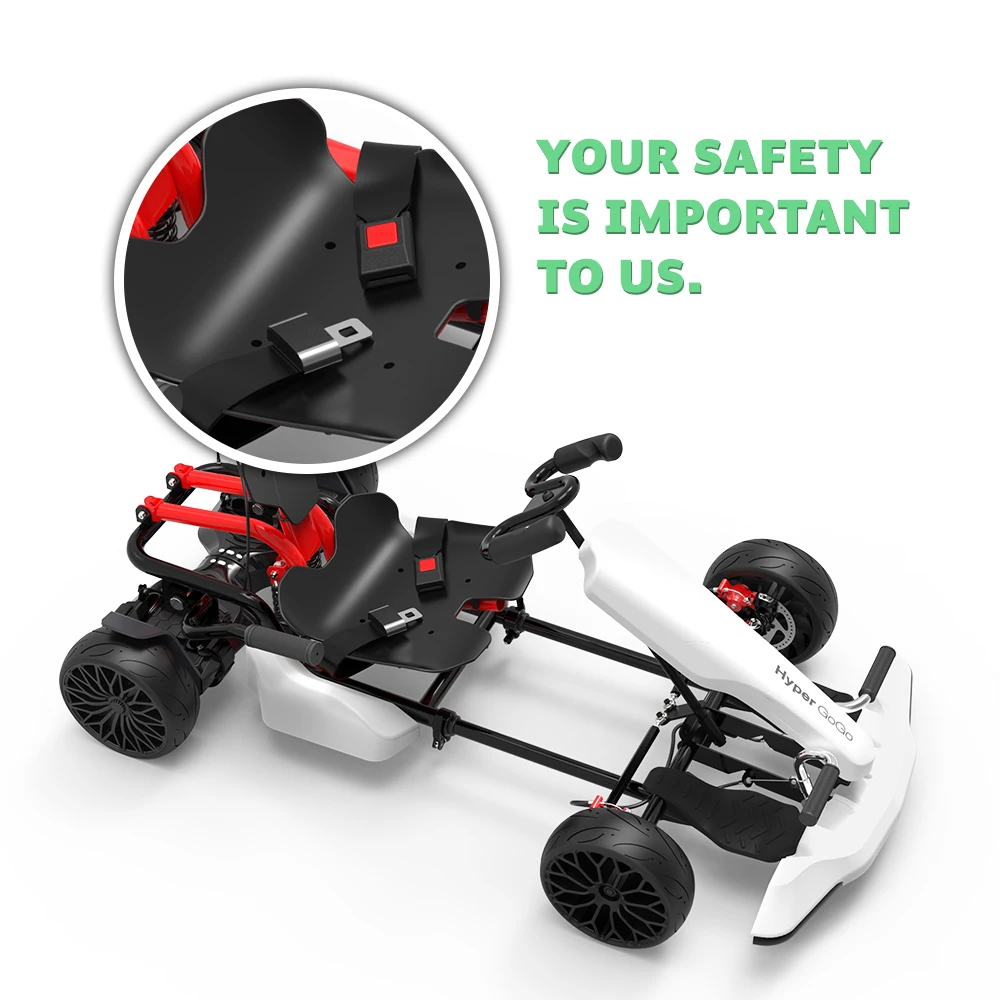 Hover board Pedal Go Kart Kit For Adults And Kids - Convert Hover board To Gokart - White - Ride on Car Toy - Europe Warehouse
