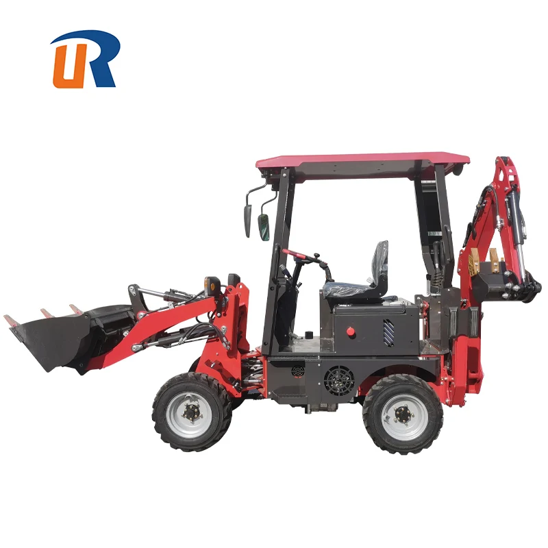 2023 new design mini electric tractor loader backhoe front compact backhoe tractor loader with backhoe