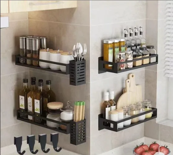 Кухонный стеллаж для приправ из нержавеющей стали настенный специй кухонный Органайзер