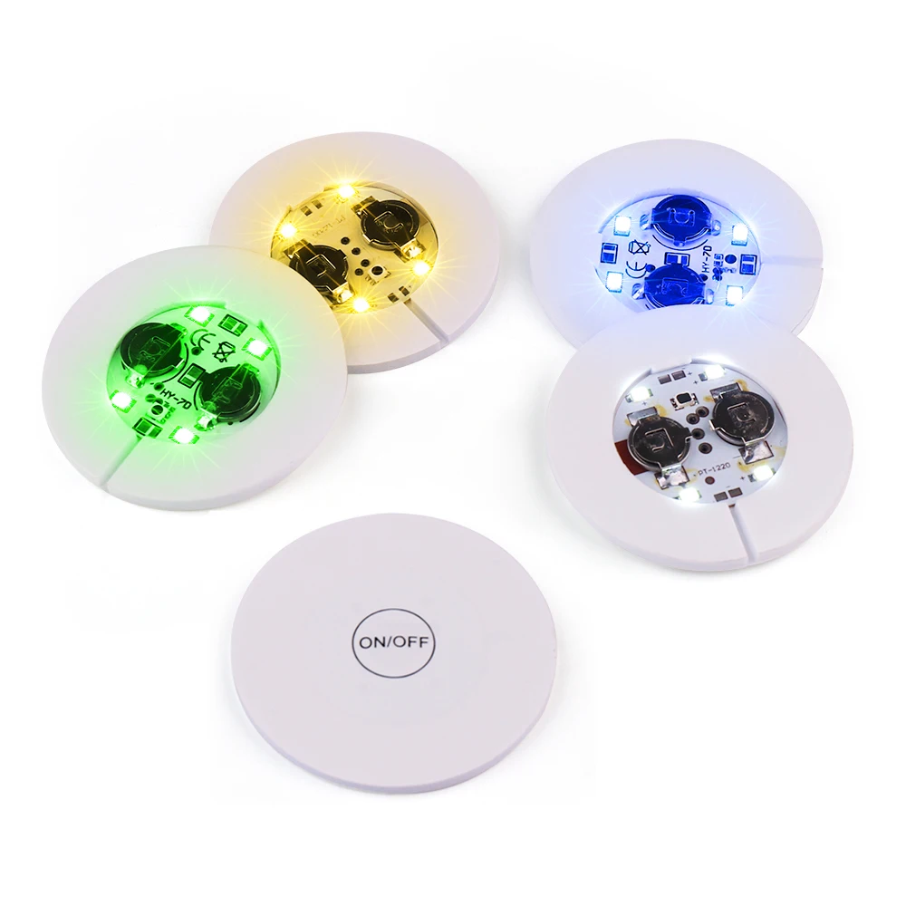 LED Coaster Lights Drinks LED Stickers Liquor Stick Wine Bottle Coaster Bar Items Flashing Lights For Party Light Up Coasters
