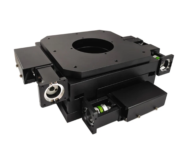C&K JMU-200 Series XYR Axis Black Anodize Motorized Microscope Travel Motorize Stage Visual Alignment Stage UVW Positionor