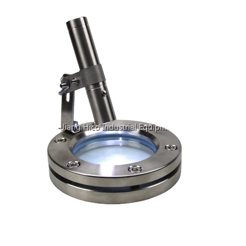 SS304 SS316LSanitary Stainless Steel Flange Straight Sight Glass With Lighting Union Sight Glas 12V DC, 9V DC
