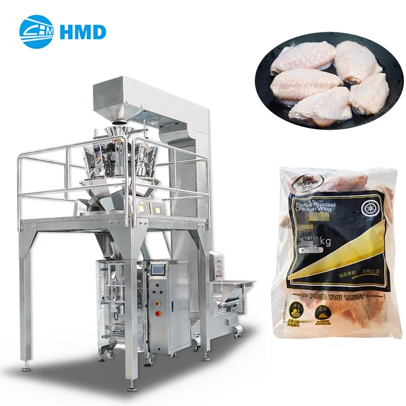 Full automatic meatball seafood scallop steak drumstick beef ball pork ball dumpling cheese frozen shrimp packing machine