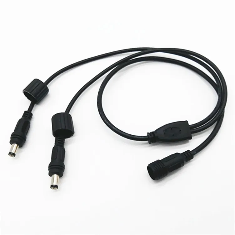 OEM12V 24V DC Power waterproof cable One point two power cables for outdoor LED lamps