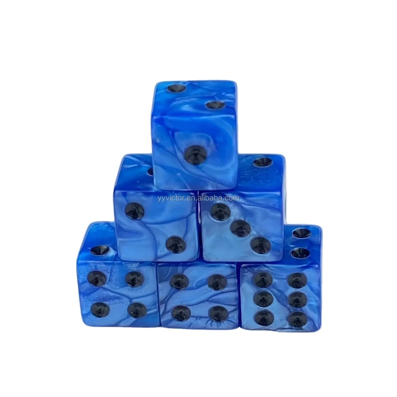 16mm Jade Pearl Colors square and Round Corner Regular Pixel Points Dots Pip Dice Acrylic Plastic Game