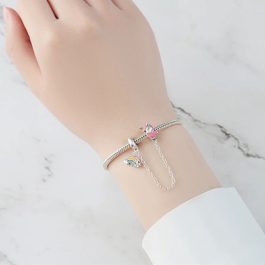 Fashion Fine Jewelry Charms S925 Silver Metal Sun Star Heart Butterfly Tree Bee Safety Chain DIY Bracelet Necklace Accessories