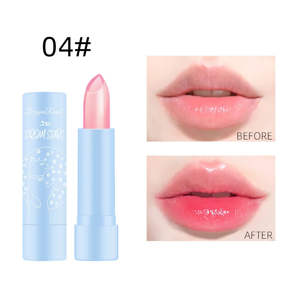 DRCG001A transparent temperature color changing lipstick waterproof long lasting moisturizing organic color changing lip balm