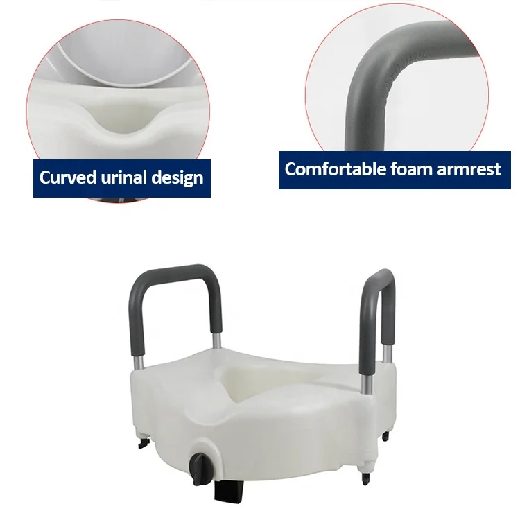 Removable Raised Toilet Seat With Arms Handles Padded Disability Aid Elder Pregnant Toilet Supports Elevator Lifter Without over