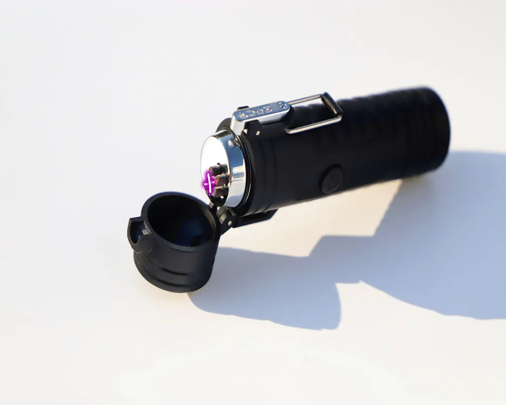 Хит продаж водонепроницаемая зажигалка перезаряжаемая электрическая USB Зажигалка с светодиодной зажигалкой беспламенная ветрозащитная для кемпинга на открытом