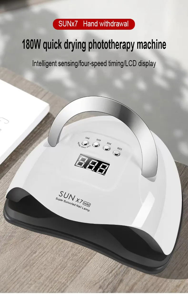 SUNX7 Max Led Nails Lamp Bling 180W  uvled Nail Lamp Portable Drying Machine Igel Nail Lamp