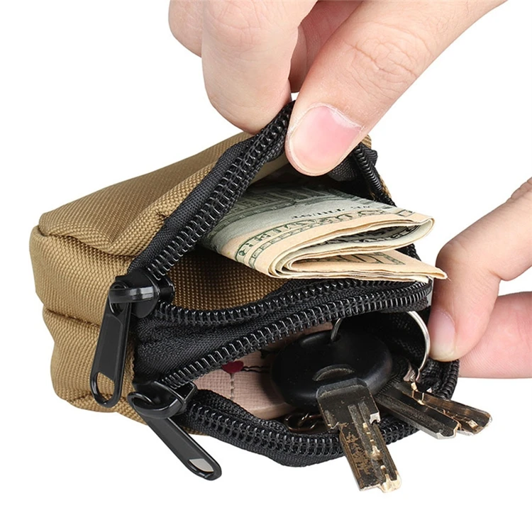 Outdoor Tactical Wallet Nylon Waist Bags Canvas Bluetooth earphone bag mini coin purse wearable key bag for kids