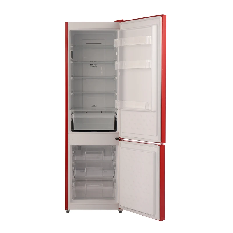 250WE-RE Two Door Fridge Retro Vintage Refrigerator Home Kitchen